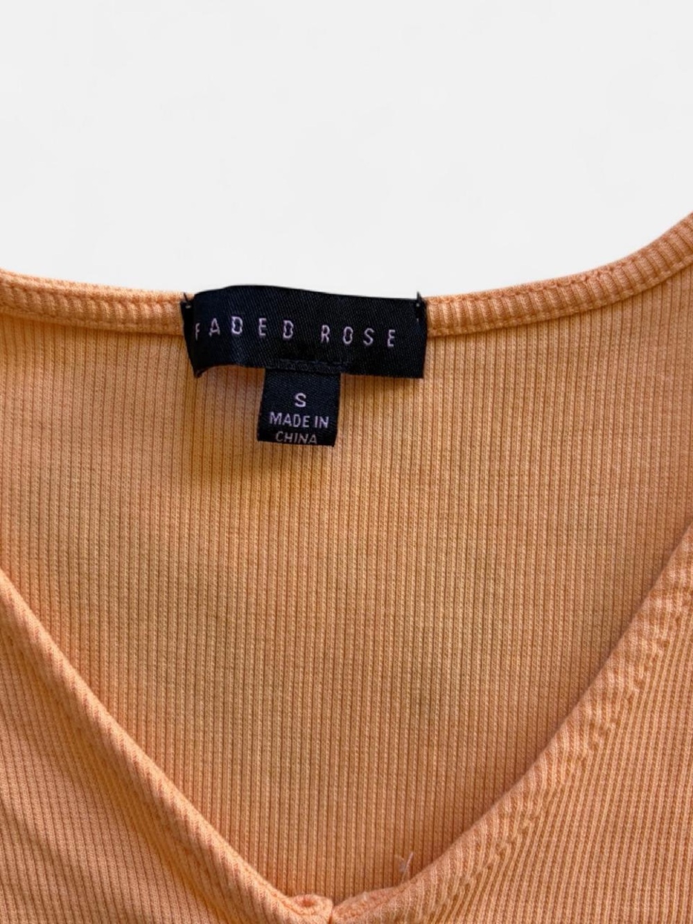 Orange Ribbed Crop Top - Picture 6 of 7